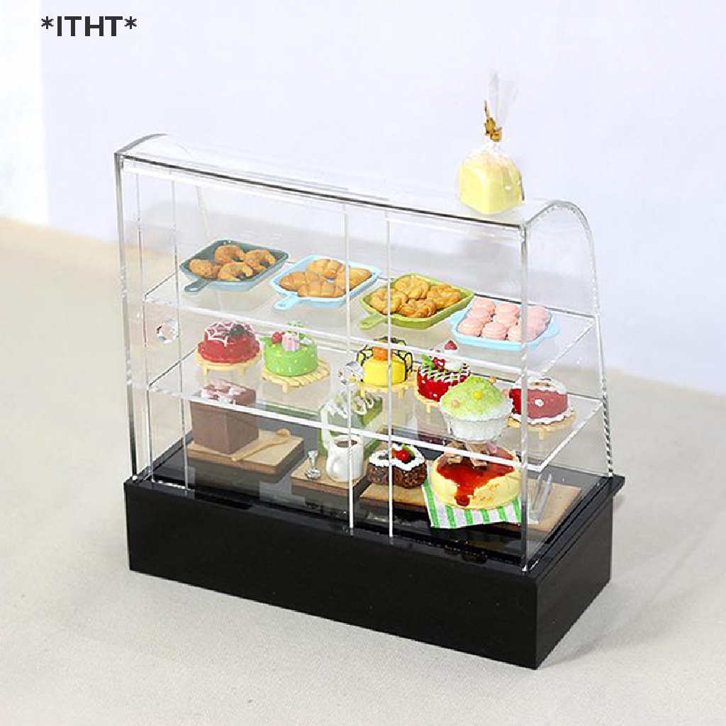 Tủ Trưng Bày Bánh Kem Mini Bằng Gỗ Tỉ Lệ 1: 12 Trang Trí Nhà Búp Bê