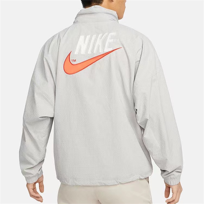 Áo Khoác Bomber Màu Trơn Thêu Logo NK Phối Khóa Kéo Thời Trang Cho Nam Và Nữ