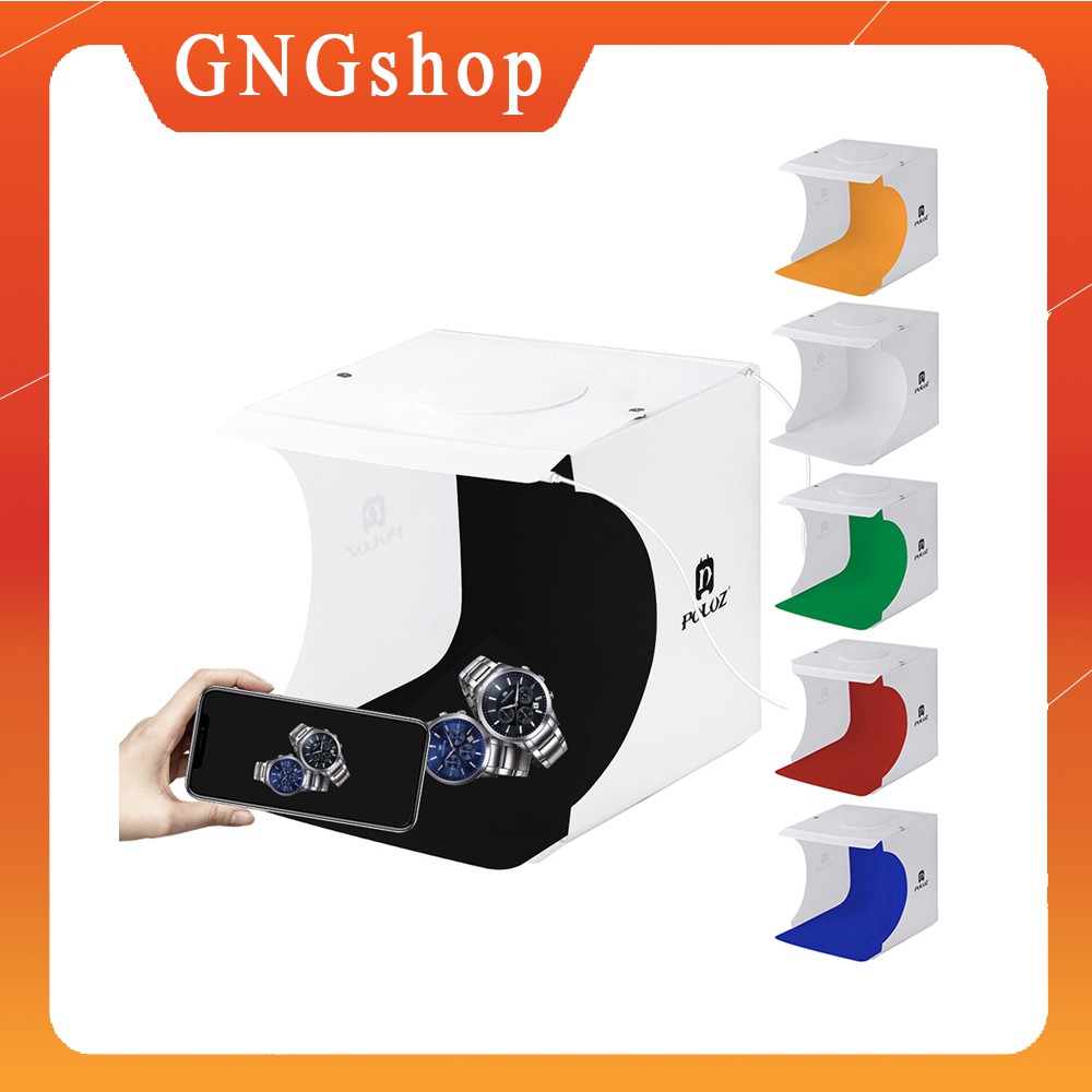 [Bán lỗ xin 5 sao] Hộp Chụp Hình Ảnh sản phẩm PULUZ - 22x23x24cm - 2 BẢNG ĐÈN LED - GNGshop