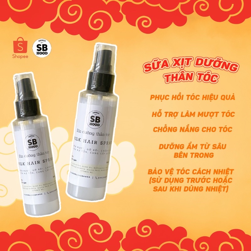 Sữa xịt dưỡng thân tóc SB Hood làm mềm mượt tóc, chăm sóc tóc chắc khỏe