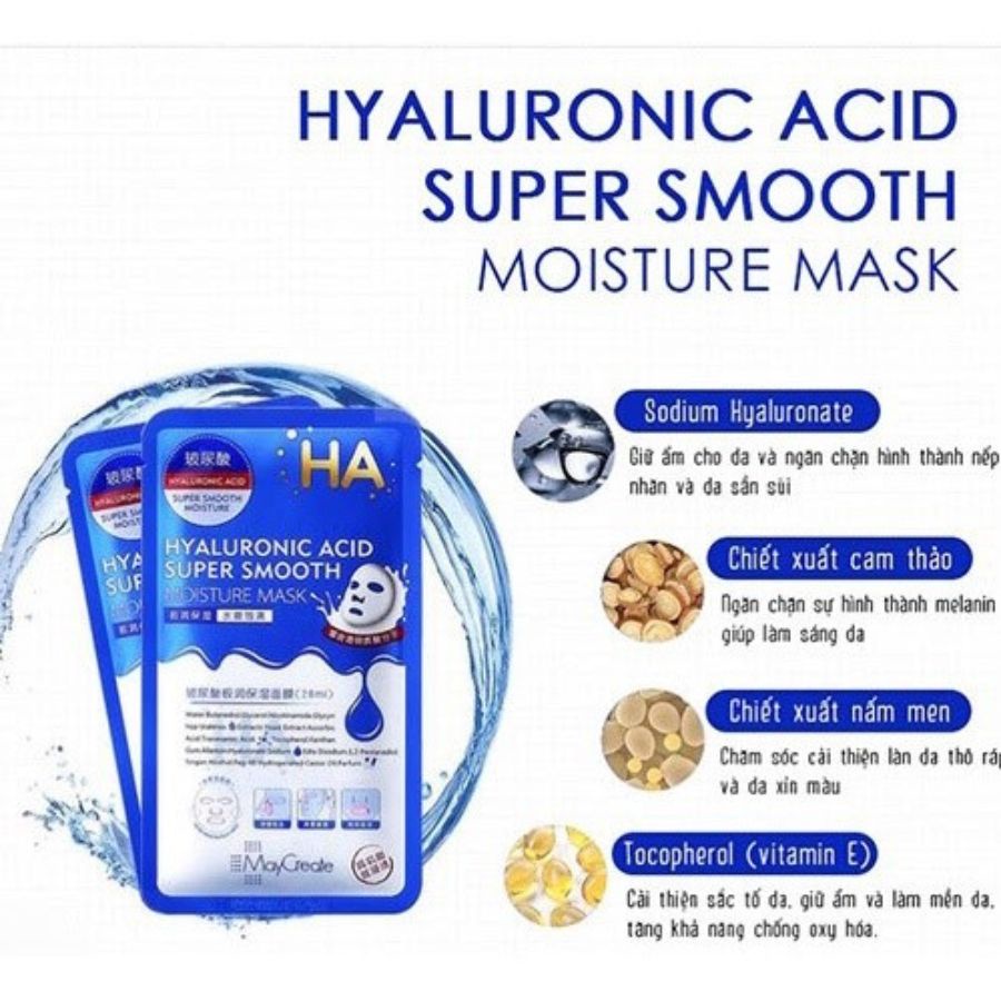 Mặt Nạ Dưỡng Da Hyaluronic Acid MAYCREATE Dưỡng Ẩm, Phục Hồi Da - Mask HA Nội Địa Trung | BigBuy360 - bigbuy360.vn