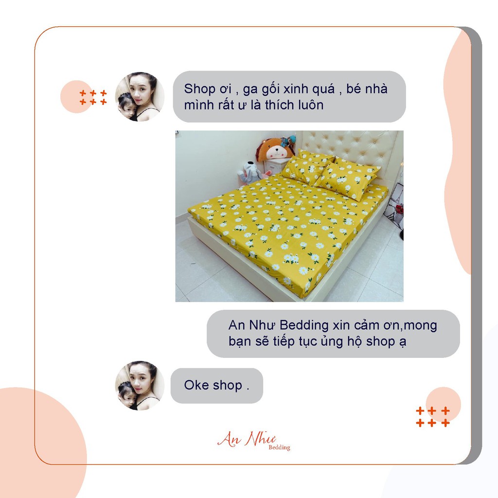 Bộ ga gối 💖2m💖 drap giường poly, ga trải giường + 2 vỏ gối nằm hoa lá An Như Bedding | BigBuy360 - bigbuy360.vn