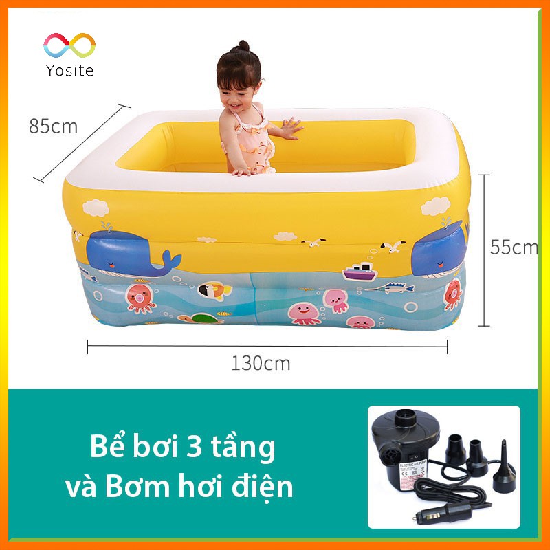 [FREESHIP] BỂ BƠI TO ĐẠI DÀI 1M3 3 TẦNG [ KÈM BƠM] [ loại dày dặn chống bục]