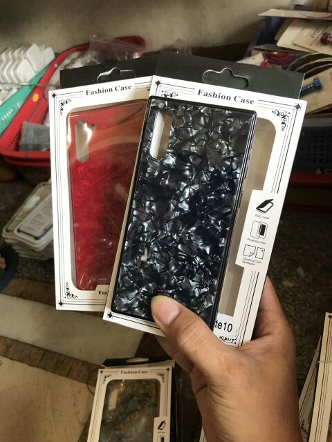 Ốp lưng kính vân đá 3D dành cho galaxy note 1/ NOTE 10 viền silicon