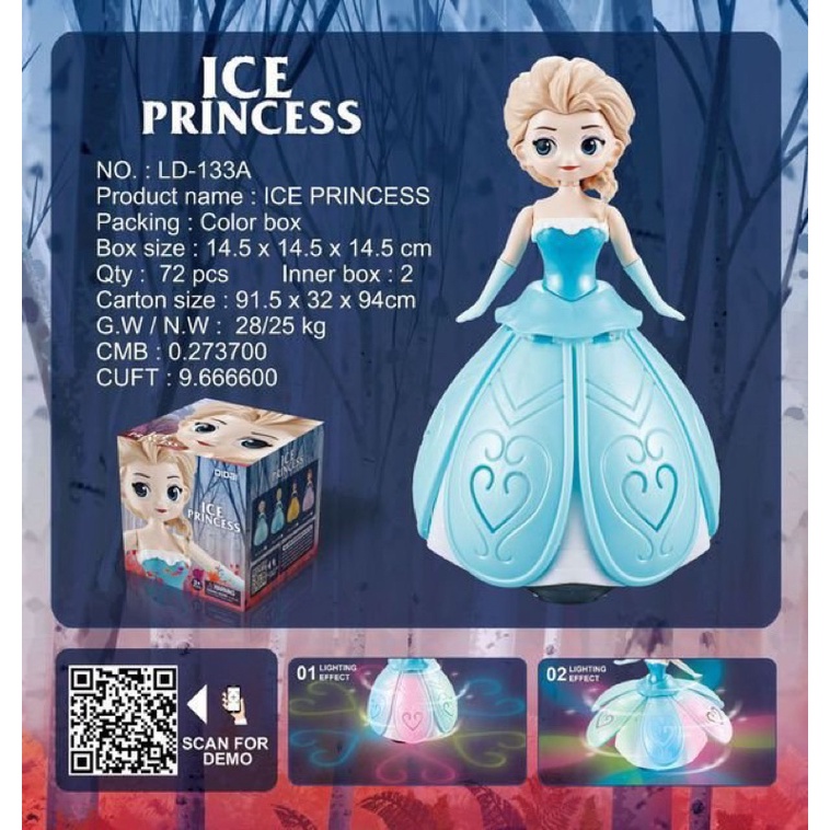 Búp bê múa váy xoè, có đèn có nhạc, búp bê elsa váy xoè, bạch tuyết váy xoè, búp bê có đèn nhạc dễ thương cho bé gái