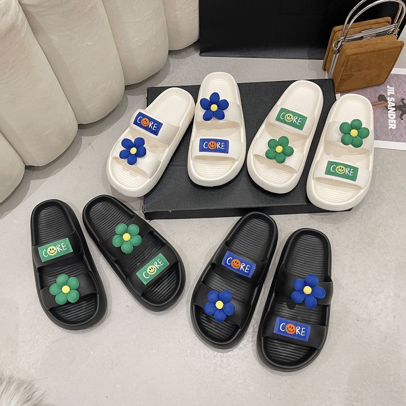 CHZK [Dép Người Lớn - Sẵn Hàng] Dép bánh mì đế cao stick hoa, dép quai ngang cao su Eva cao cấp không thấm nước, chống trơn trượt