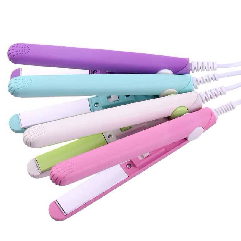 Máy Duỗi / Uốn Tóc Mini Kèm Đường Thẳng Bằng Nhựa Siêu Bền Tiện Dụng
