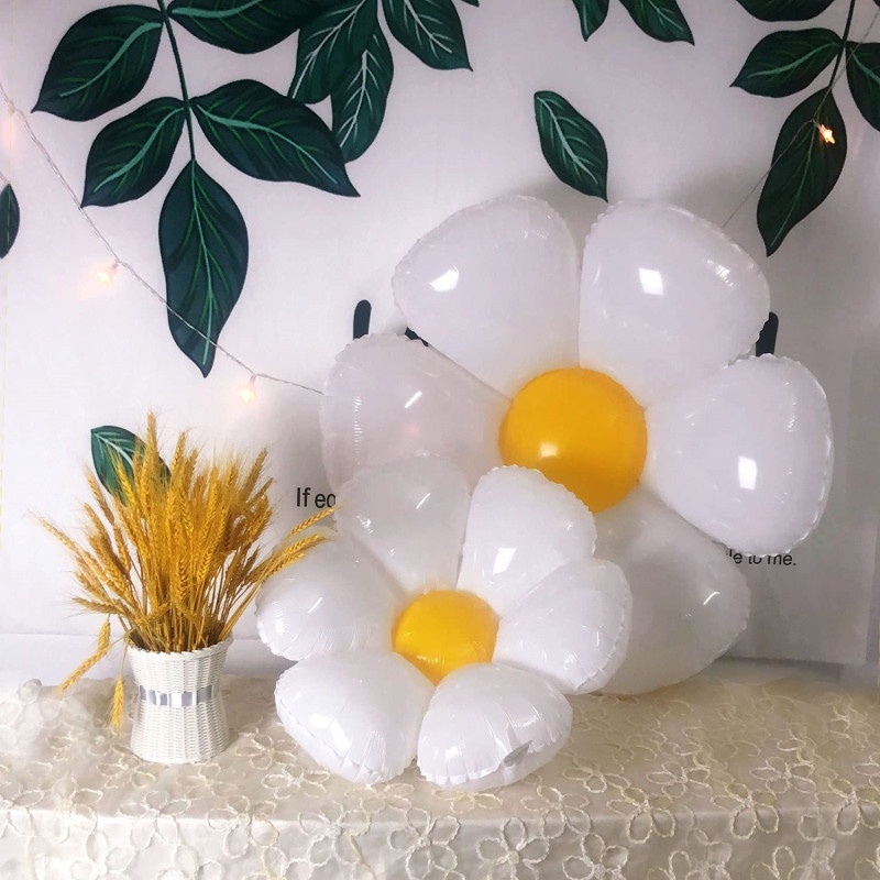 Bong Bóng Hình Hoa Cúc Số 0-9 32 Inch Màu Trắng Dùng Trang Trí Tiệc Sinh Nhật / Đám Cưới / Sinh Nhật