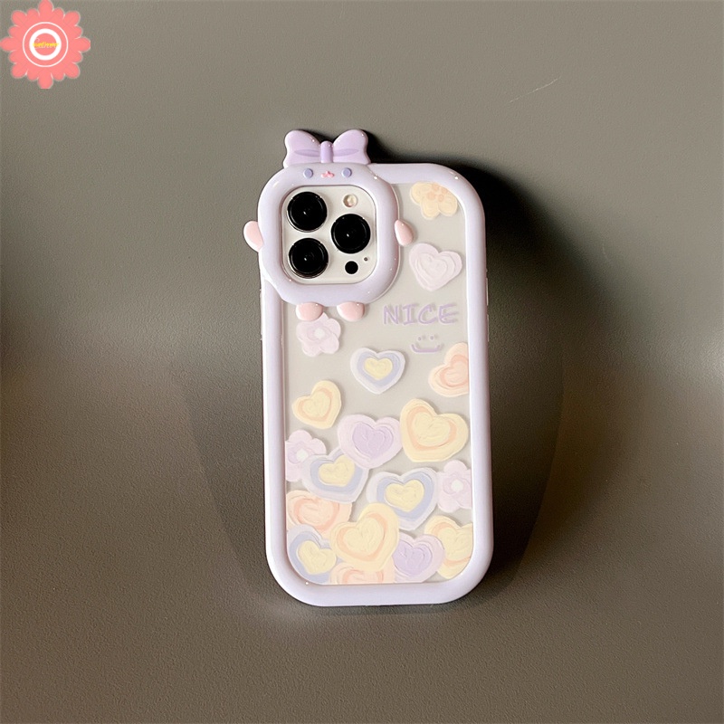 Ốp Điện Thoại Mềm Chống Sốc Màu Tím Họa Tiết Trái Tim Cho IPhone 11 7 8 14 Plus XR 6 6S 14 13 12 Pro MAX X XS MAX SE 2020
