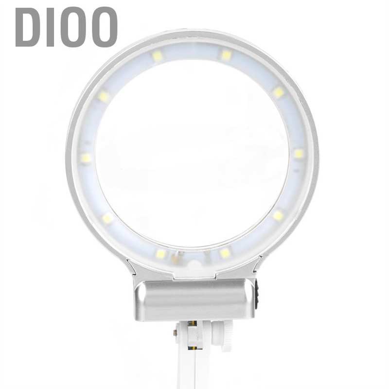 Dioo LED Light Magnifier Stand Table Glass Clamp Station Soldering with 10 pcs White Lights