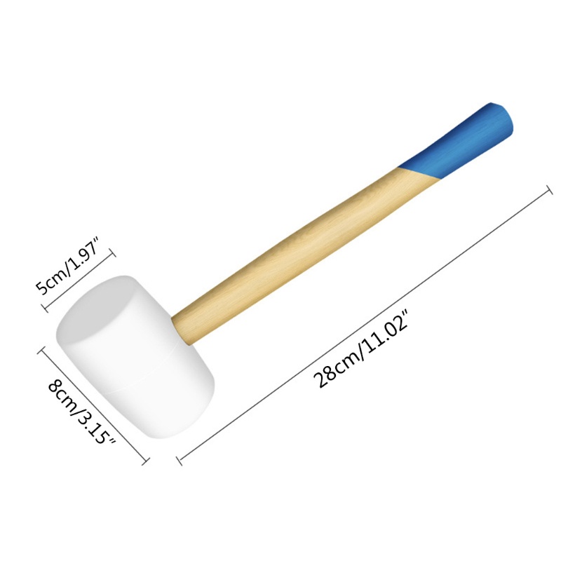 Búa Cao Su Có Tay Cầm Bằng Gỗ Dùng Mát Xa Lưng/Sàn Nhà Tiện Dụng