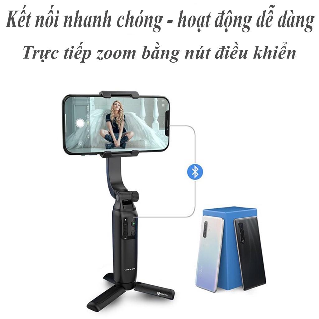 Hỏa Tốc Gimbal chống rung cho điện thoại VIMBLE ONE hỗ trợ đa dòng điện thoại, chống rung quay phim gấp gọn tiện lợi