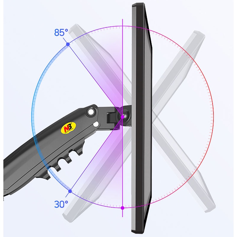 Giá Treo Màn Hình NB H100 cho màn hình 22 đến 35 Inch - Tay Treo Màn Hình Máy Tính Gắn Bàn Xoay 360 Độ