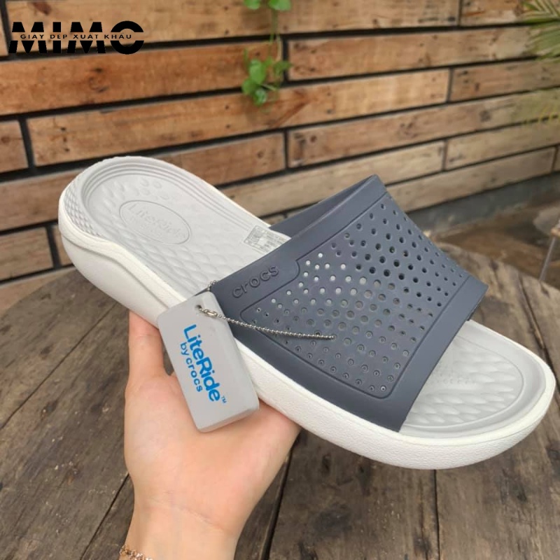 Dép Lê quai ngang Literide Navy xám êm nhẹ, đế ma sát chống trơn trượt cho nam nữ