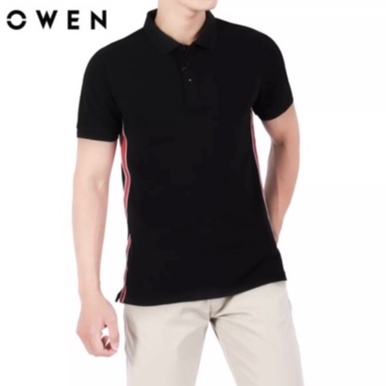 OWEN - Áo polo ngắn tay Owen màu đen 21839 - Áo thun có cổ Owen