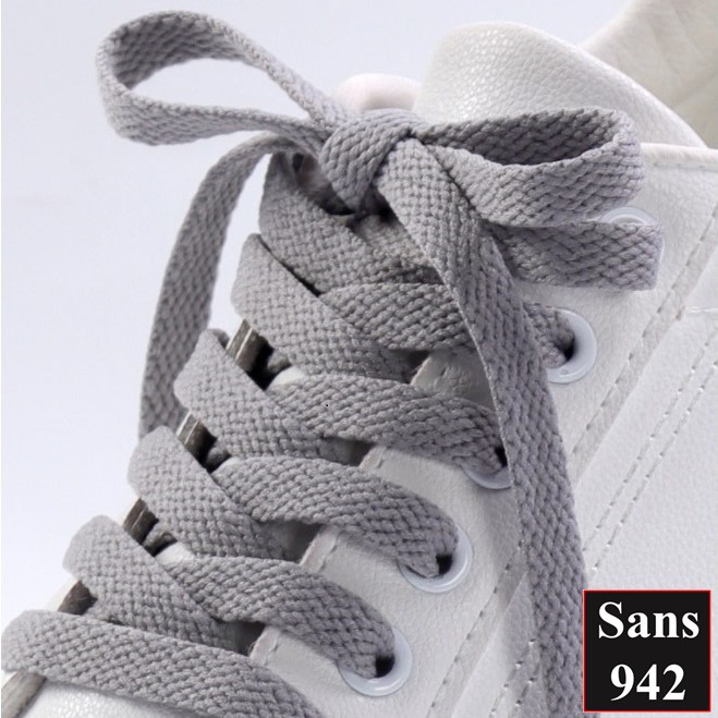 Dây giày dẹt đủ size nhiều màu Sans942 8mm cột giầy thể thao sneaker boot 60cm 90cm 100cm 120cm 140cm 150cm 160cm 180cm