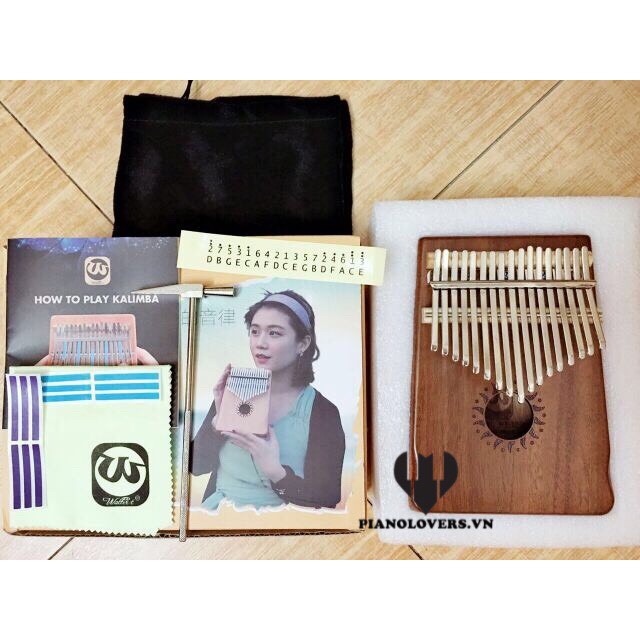 Đàn Kalimba gỗ Walter cao cấp walnut 17 phím - Thumb Piano 17 keys - HÀNG CÓ SẴN