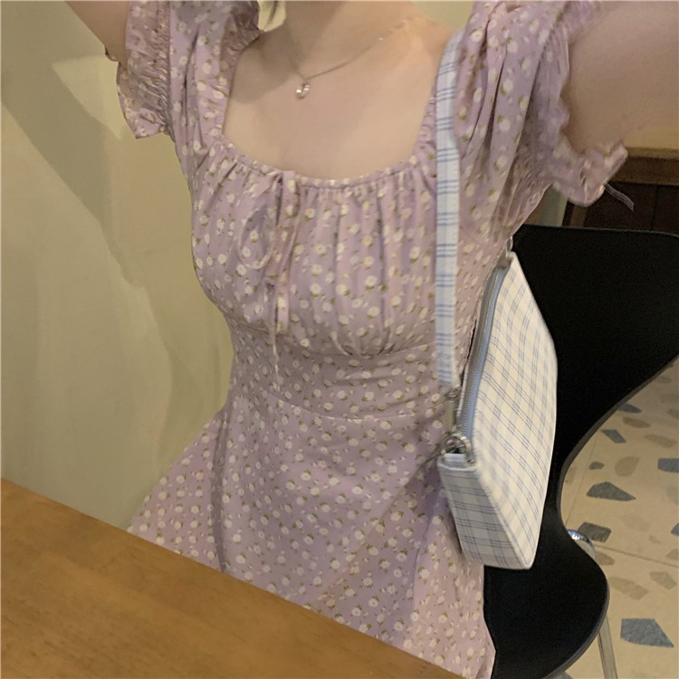 Váy Hoa Nhí Tím Vintage 🌸FREESHIP🌸 Giảm 10k nhập mã [ VAY TIM ] 🌸 Váy vintage tím lịm tìm sim không bao giờ hết HOT | BigBuy360 - bigbuy360.vn