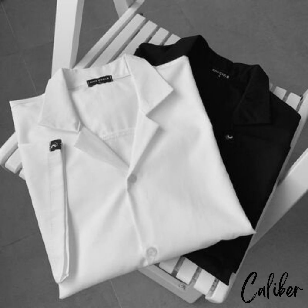 ÁO SƠ MI CALIBER tay ngắn cổ vest ao sơ mi  NAM NỮ Unisex nhiều màu hotrend