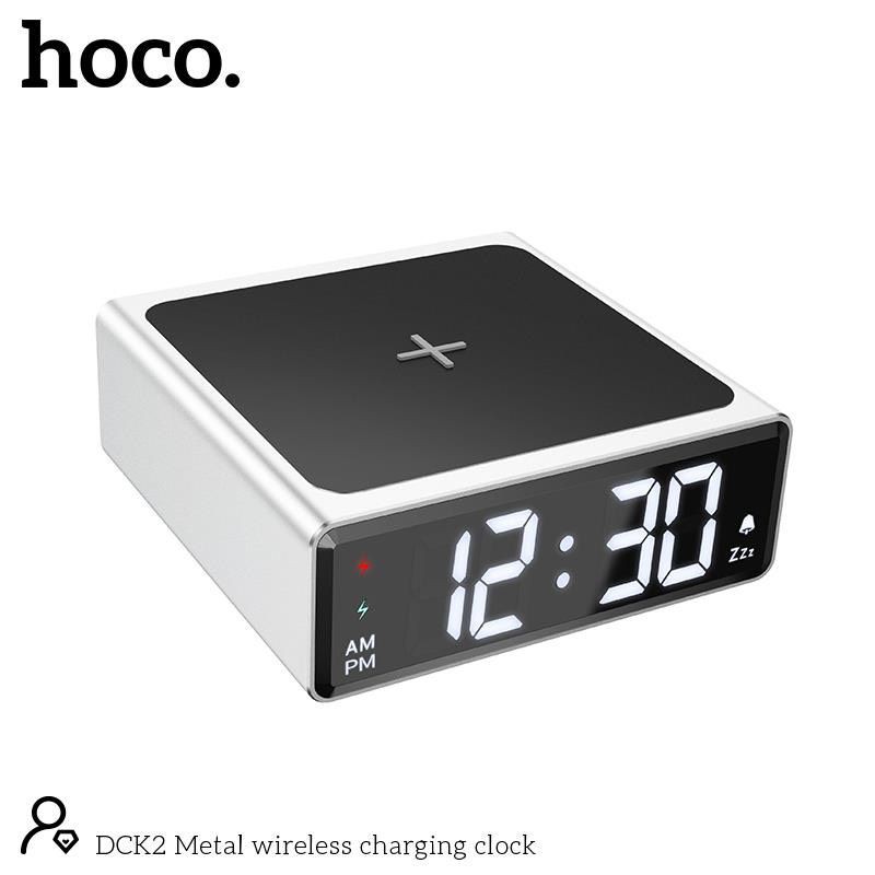 Sạc dự phòng không dây Hoco DCK2 kiêm Đồng hồ Led để bàn - Thiết kế sang trọng - Dung lượng cao