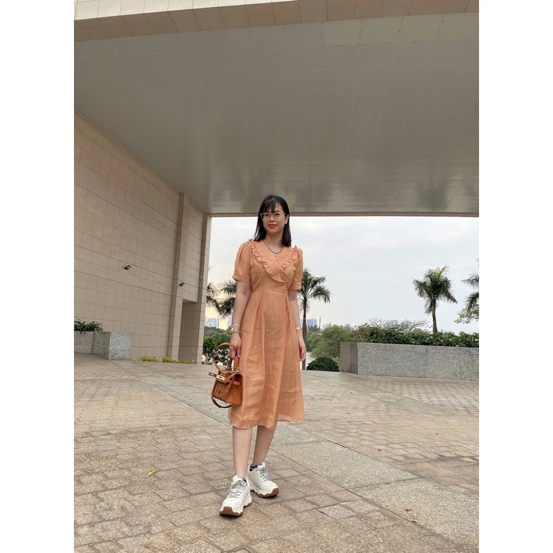 Đầm dự tiệc dáng xoè cổ sen bèo | BigBuy360 - bigbuy360.vn