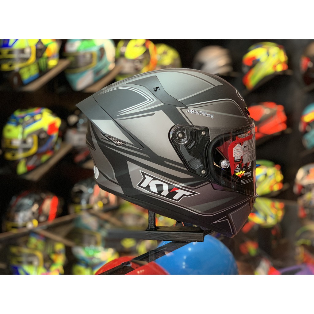 Nón bảo hiểm fullface KYT TT Course tem Tourist xám đen nhám