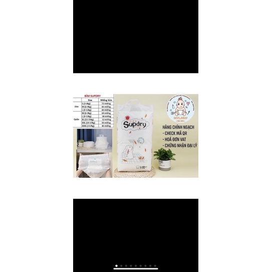 Tã/Bỉm SUPDRY nội địa Trung quần size M64/L58/XL52/XXL50