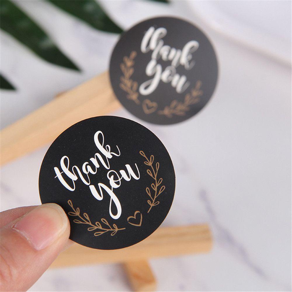 LAYOR1 Set 60 / 120 Miếng Dán Tròn In Chữ Thank You Trang Trí Túi Bánh