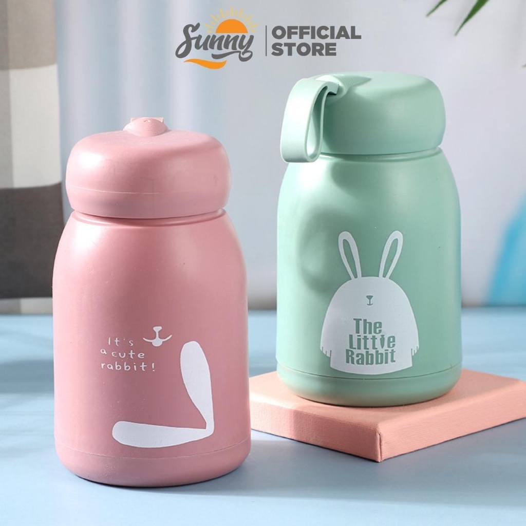 Bình đựng nước giữ nhiệt lõi thuỷ tinh bọc nhựa lúa mạch dung tích 330ml decor bàn học BN2