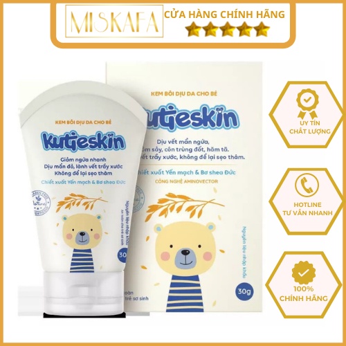 KUTIESKIN Kem bôi dịu da, mẩn ngứa 30gr giành cho da bé sơ sinh và trẻ nhỏ