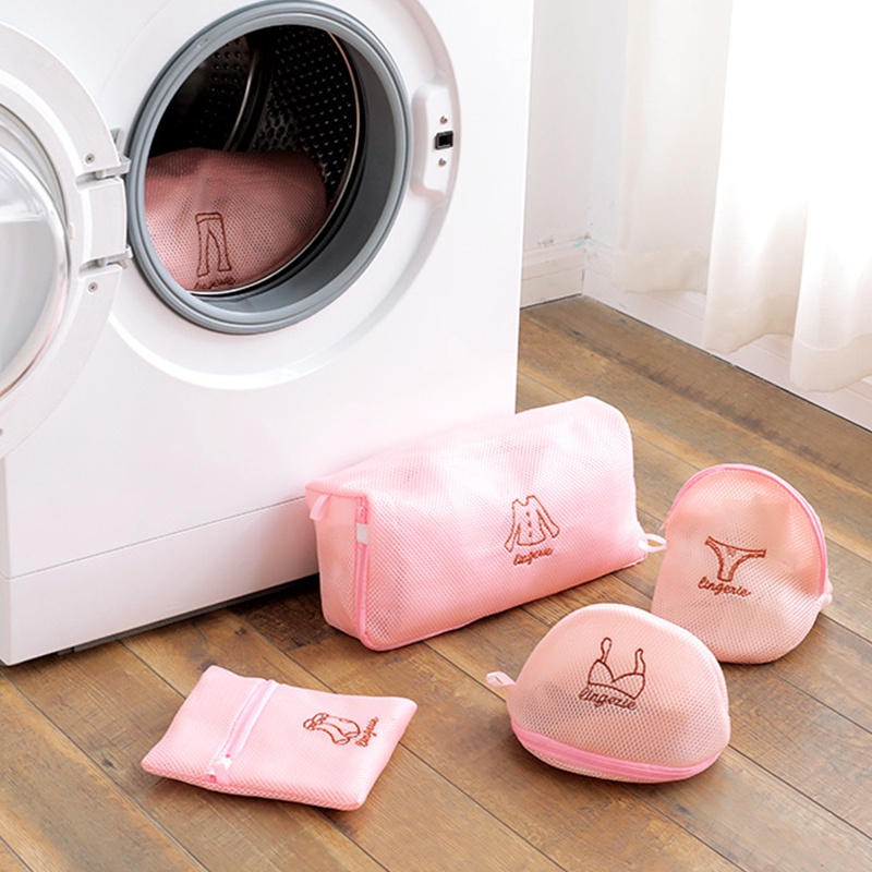 Túi lưới đựng đồ giặt đồ lót khoá kéo an toàn tiện dụng