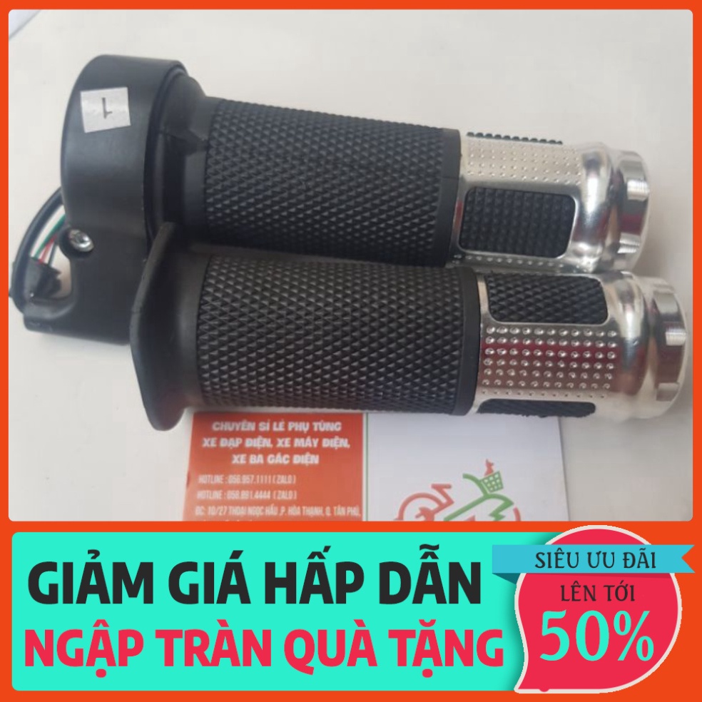TAY GA XE ĐẠP ĐIỆN KHÔNG NÚT MÀU Electric Bike GIA HUY