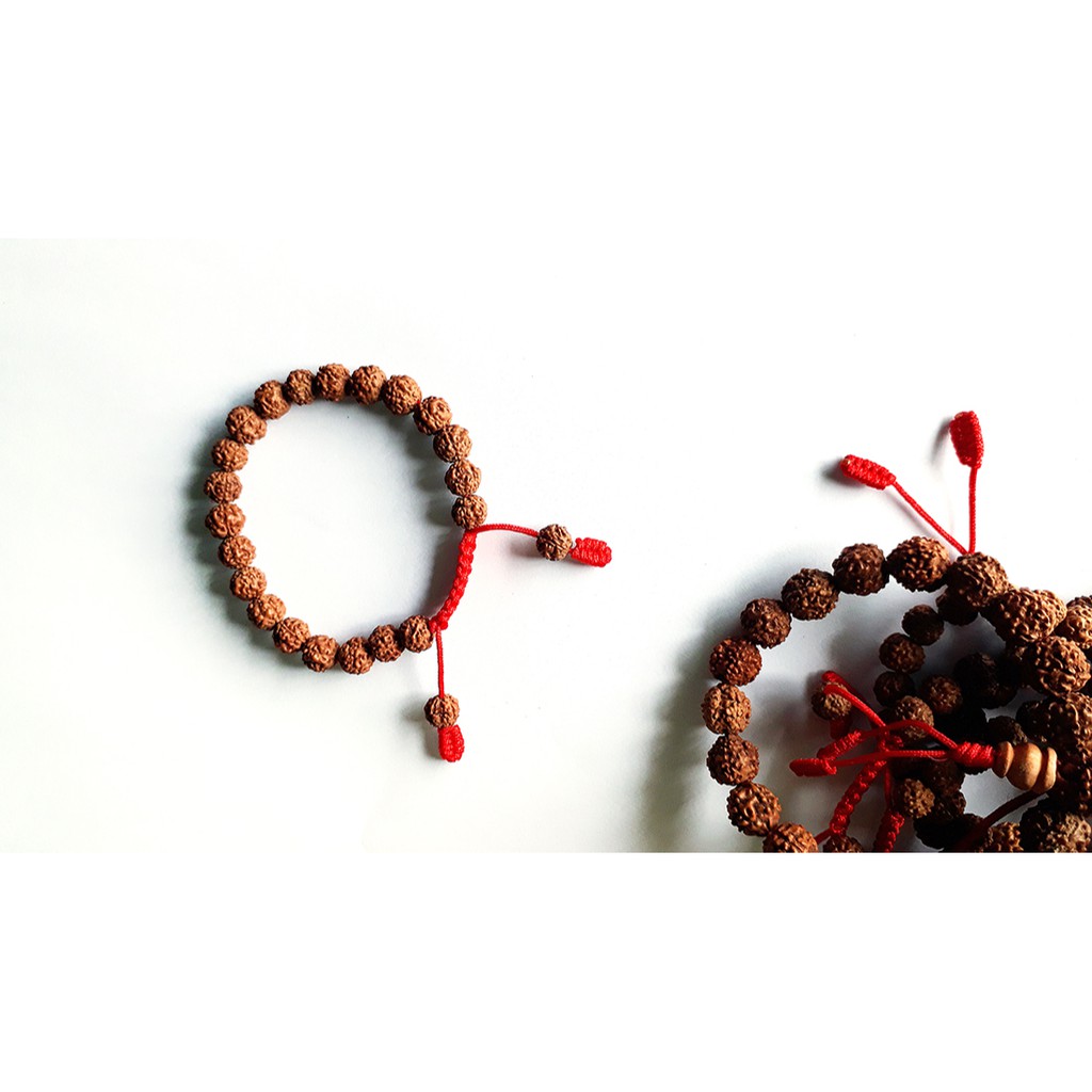 Vòng đeo tay Hạt Bồ Đề Kim Cang tự nhiên Nepal 8mm (Rudraksha) Màu nâu gỗ