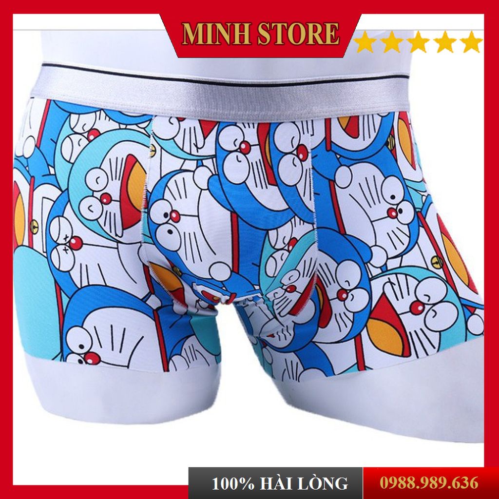 Combo 4 Quần lót nam boxer thun lạnh in hình cao cấp,quần sịp nam boxer nam in hình vải co giãn 4 chiều(Che tên) - MS88