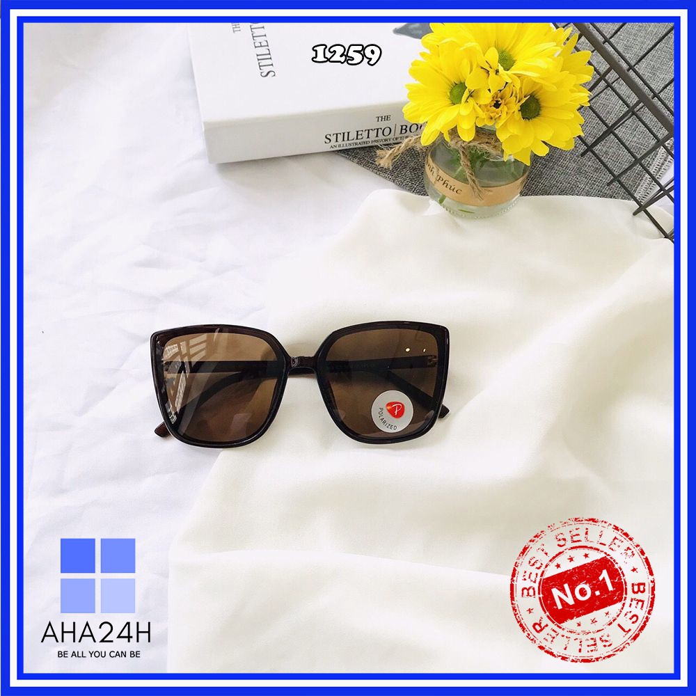 sale KÍNH MÁT NỮ THỜI TRANG TRÒNG POLARIZED CAO CẤP GỌNG XI MẠ VÀNG AH1259 km