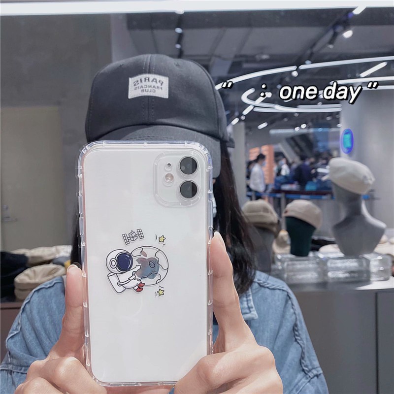 Ốp điện thoại mềm hình phi hành gia mini thích hợp cho iPhone 13/ 12 pro max 8plus xsmax 11 7plus X/ XR/ 13Pro/ 12mini