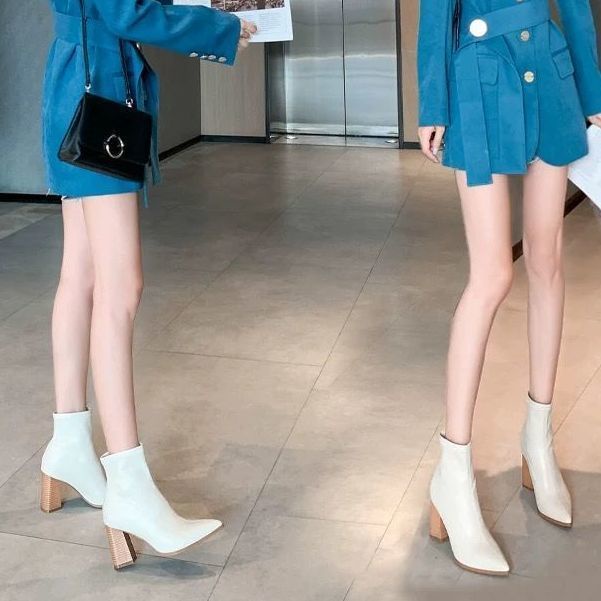 Giày Boot Cao Gót Mũi Nhọn Thiết Kế Mới Thời Trang Mùa Xuân Thu Dành Cho Nữ