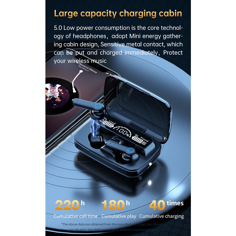Tai nghe, Tai nghe bluetooth M19, chống nước, chống ồn, pin trâu, có đèn pin