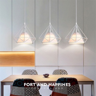 Đèn thả đơn kim cương màu trắng