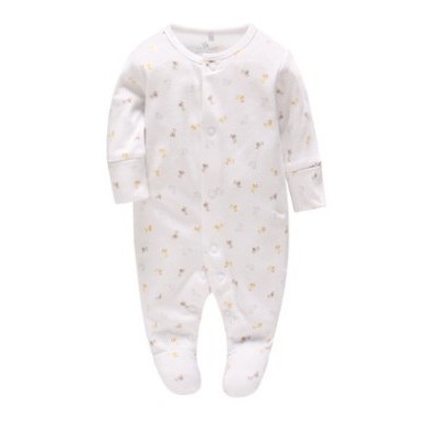 【Size 0-3M 】Vlinder Bé Tiếp Theo Tay Dài In Bé Sleepsuit Liền Trẻ Sơ Sinh Áo Liền Quần Liền Tiếp Theo Chất Lượng