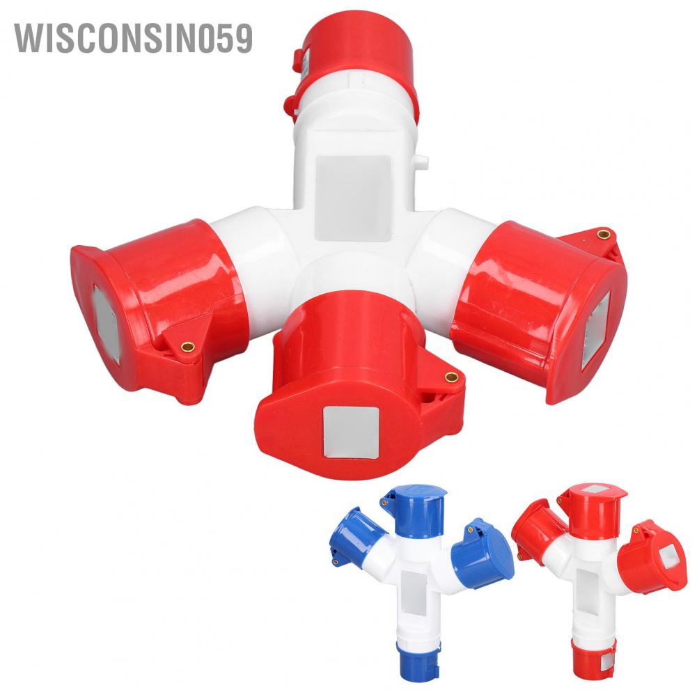 Wisconsin059 Industrial Socket Waterproof Electrical Connector 3 Way 16A Outlet for Indoor Outdoor