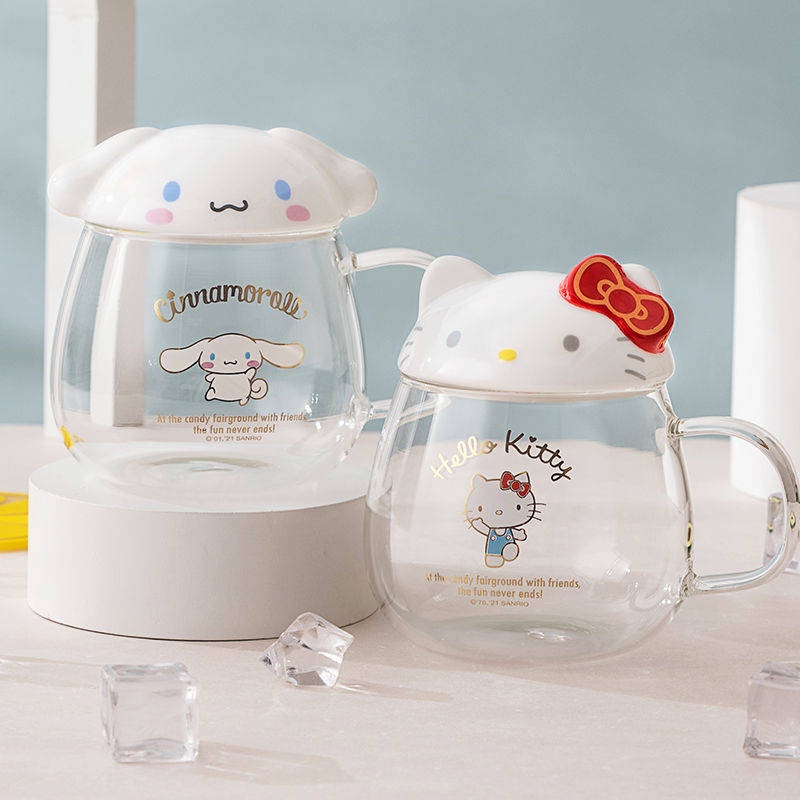 Hellokitty Cốc Thủy Tinh Uống Trà Sữa Hình Hello Kitty Đáng Yêu Có Nắp Đậy Và Muỗng 2.vn20220825200740