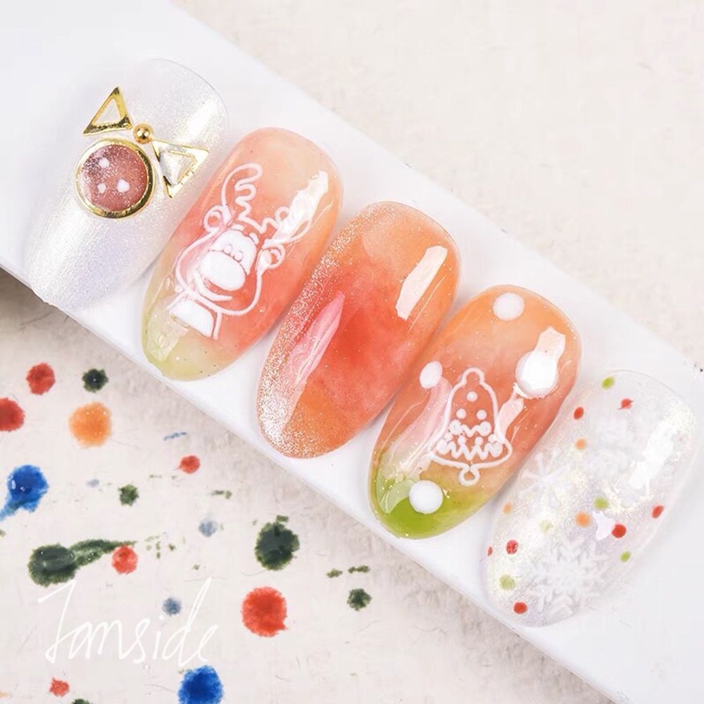 [Hàng mới về] Miếng dán trang trí móng tay 5d diy họa tiết giáng sinh sáng tạo