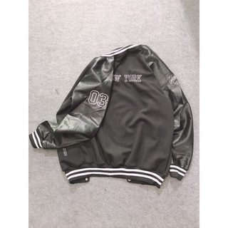 Áo Bomber NewYork Tay Phối Da