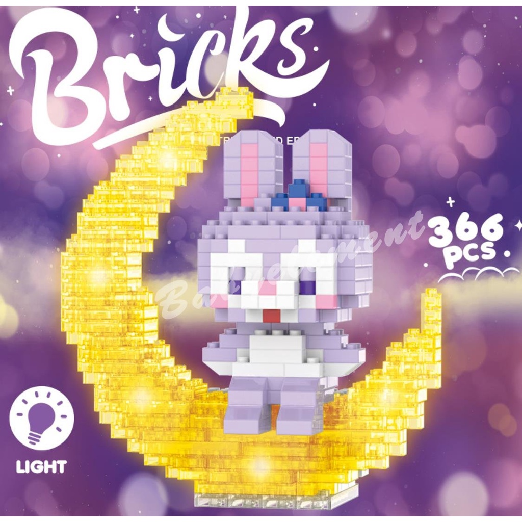 Khối Lắp Ráp Nano Hình Nhân Vật Disney Có Đèn LED Thú Vị Sáng Tạo DIY LinaBell StellaLou câu đố Trang trí cô gái Quà tặng Đồ chơi