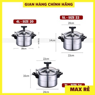 Nồi áp suất đa năng Sikma 4l - 5l - 7 lít - an toàn, bền, dùng cho bếp gas, bếp hồng ngoại
