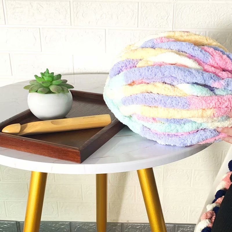 Cuộn Len Sợi Chenille Siêu Dày 250g Dùng Làm Chăn / Móc Thủ Công DIY