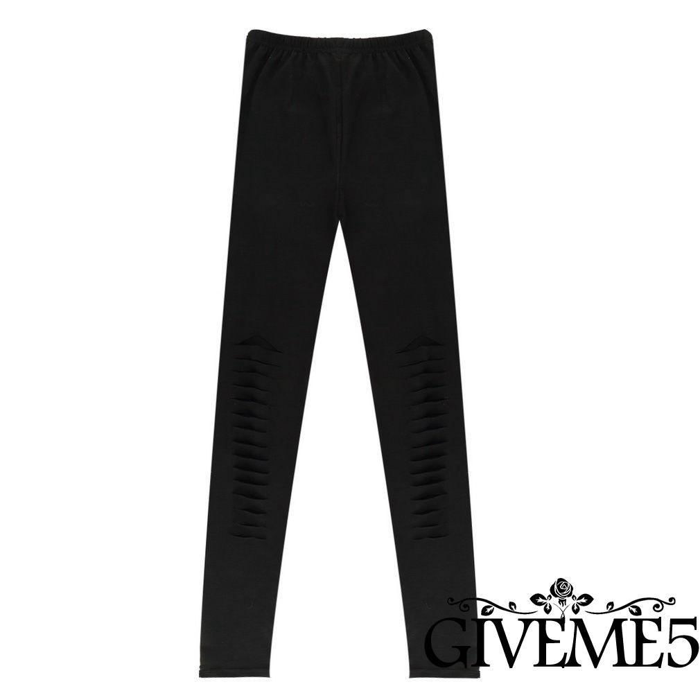 Quần legging dài rách gối thời trang nữ cá tính