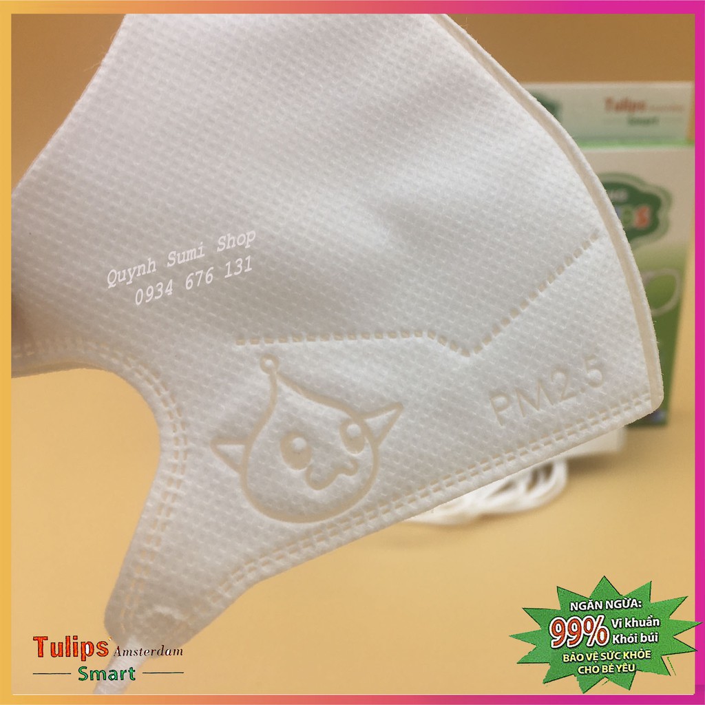 Khẩu trang trẻ em 3D Mask Tulips 4 Lớp kháng khuẩn cho bé từ 2 đến 5 tuổi công nghệ nhật lọc bụi PM2.5