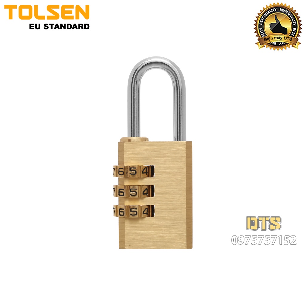 Ổ khoá đồng mật khẩu 3 số công nghiệp TOLSEN, khoá bấm khoá vali siêu cứng, chống cắt, chống trộm - Tiêu chuẩn châu Âu